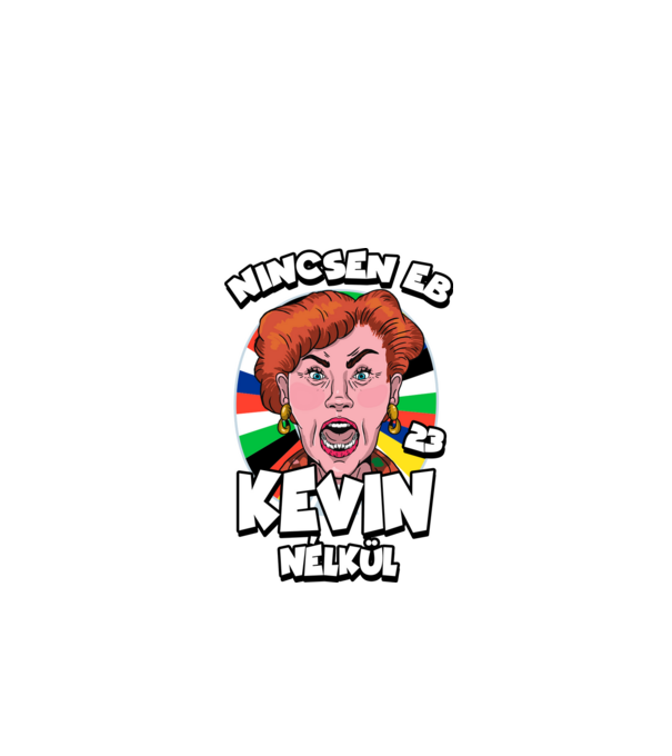 Nincsen EB Kevin Nélkül minta fekete pólón