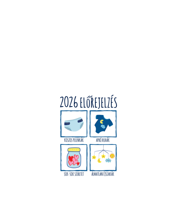 2026 előrejelzés minta fehér pólón