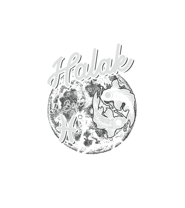 Halak retro színű tulajdonságokkal minta fehér pólón