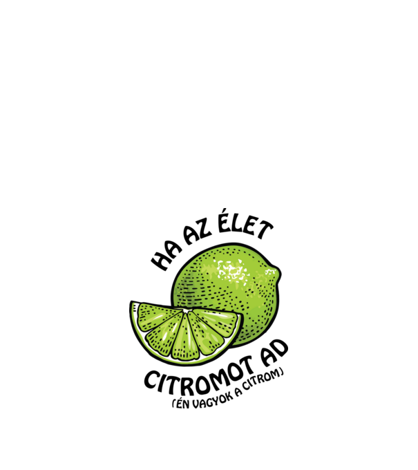 Tequila és citrom fekete minta fehér pólón