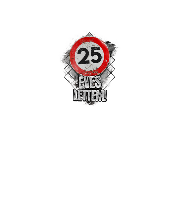 Speedlimit 25 éves fehérre minta fehér pólón