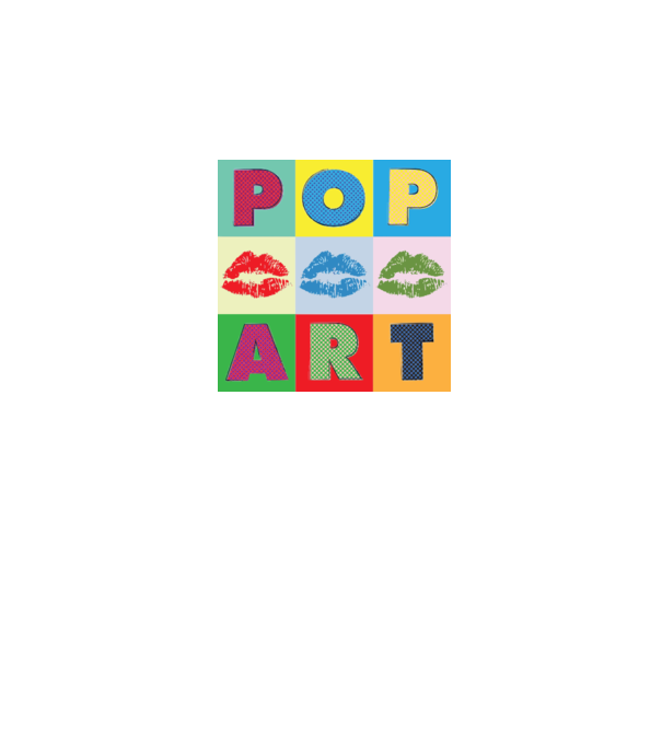 pop art minta fehér pólón