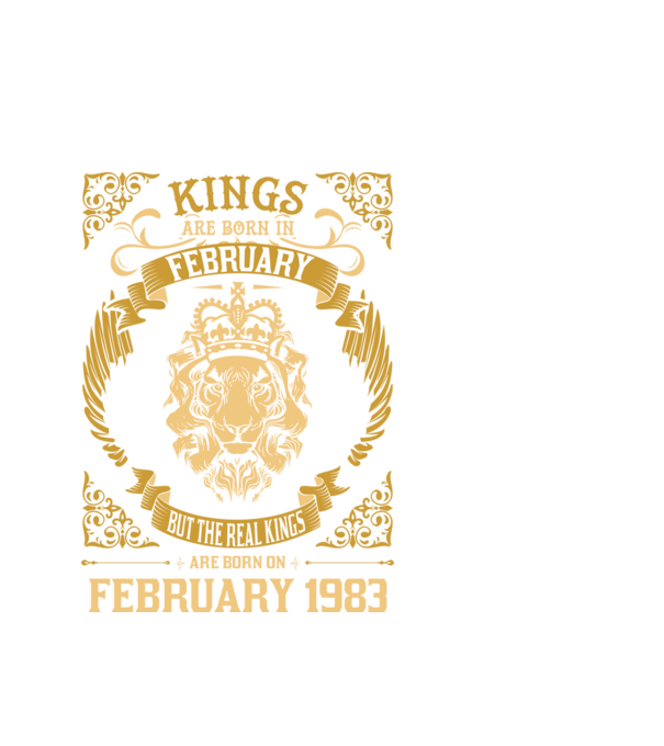 Oroszlános szülinapos 1983 FEBRUÁR minta fehér pólón