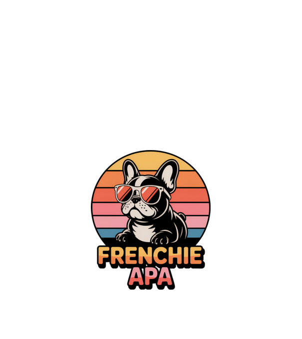 Frenchie Apa minta fekete pólón