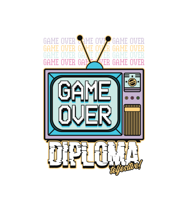 Retro ballagás diploma teljesítve minta fehér pólón