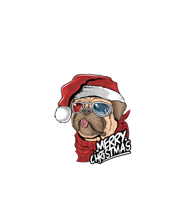 Merry Christmas Mopsz minta fekete pólón