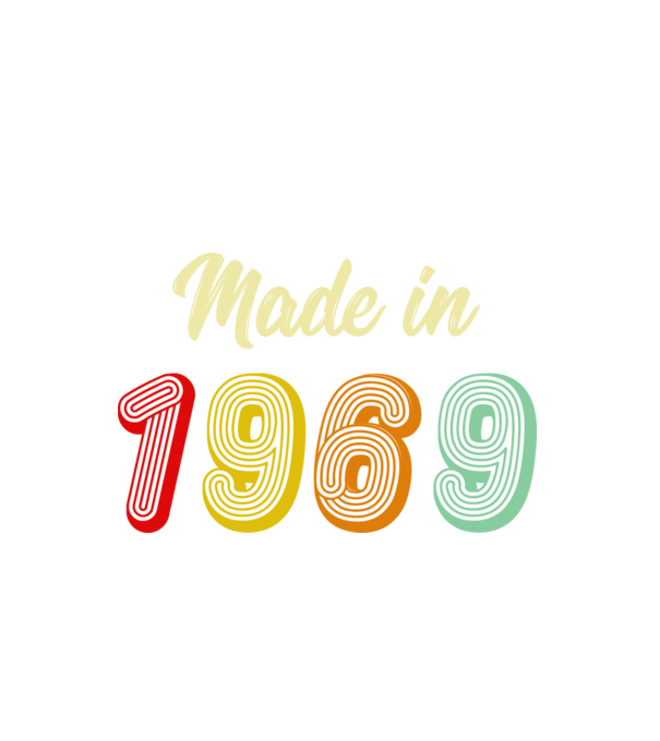 made in 1969 retro minta fekete pólón
