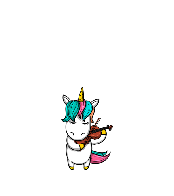 Unicorn Violin minta fehér pólón