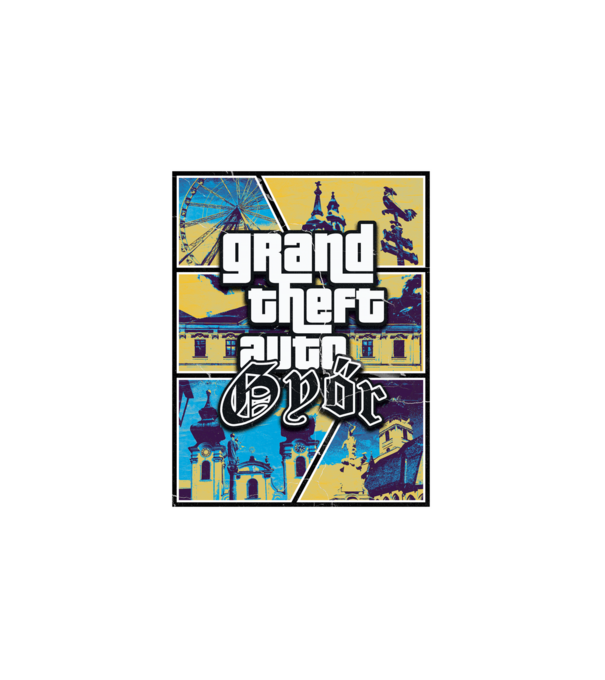 GTA Győr minta fehér pólón