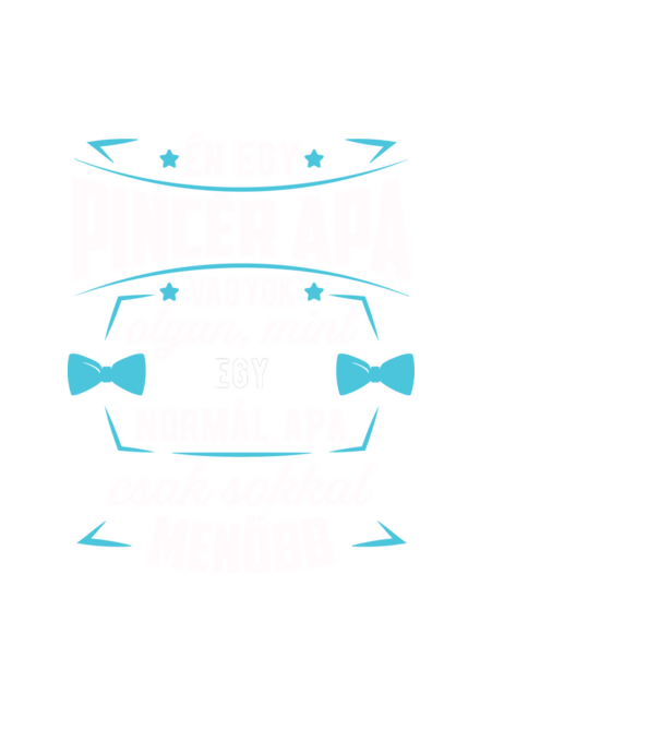 Menő Pincér apa minta fekete pólón