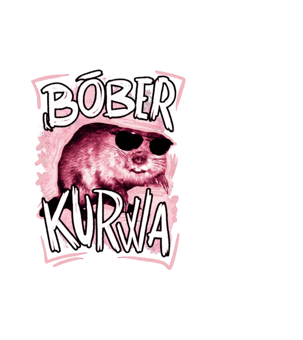 Bóber WTF minta fehér pólón