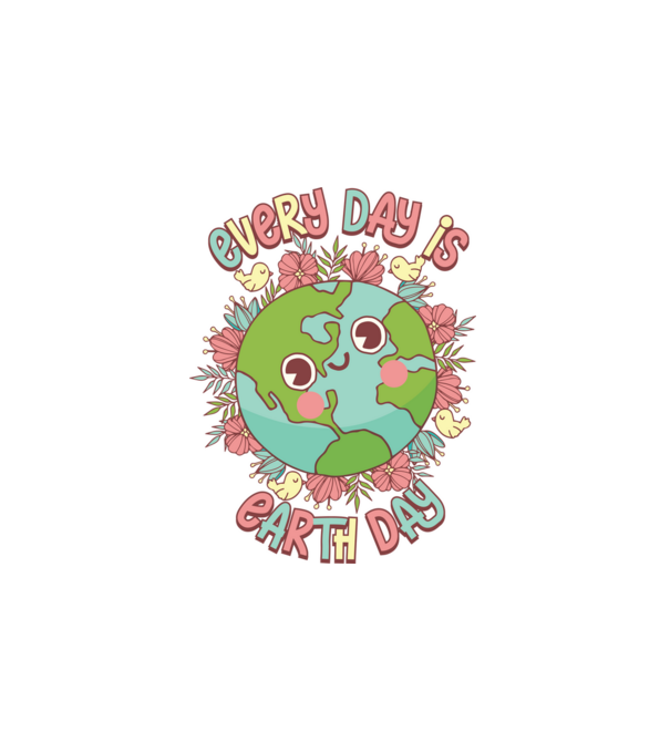 Every day is earth day cute minta fehér pólón