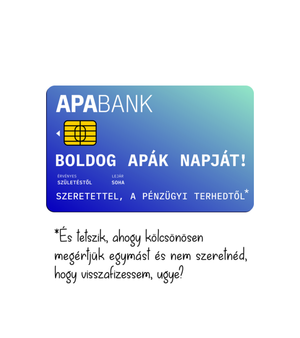ApaBank minta fehér pólón