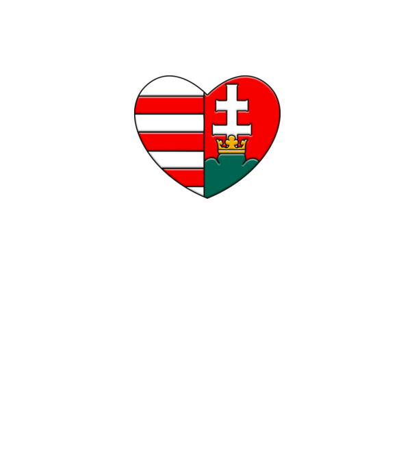 Címer szív minta fekete pólón