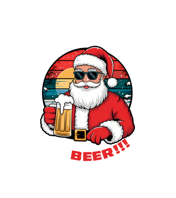 Ho Ho Hold My Beer karácsonyi fekete pólóra angol minta fehér pólón