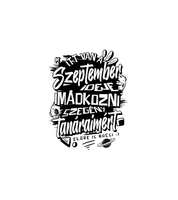 Itt van a szeptember minta fehér pólón
