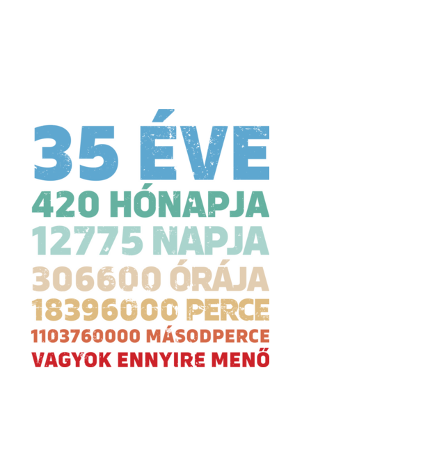 35 éve vagyok ennyire menő minta fehér pólón