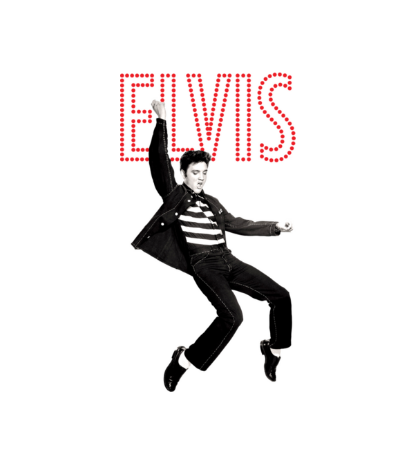 Elvis Jailhouse Rock minta fehér pólón