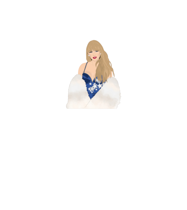 Taylor Swift blue minta fehér pólón