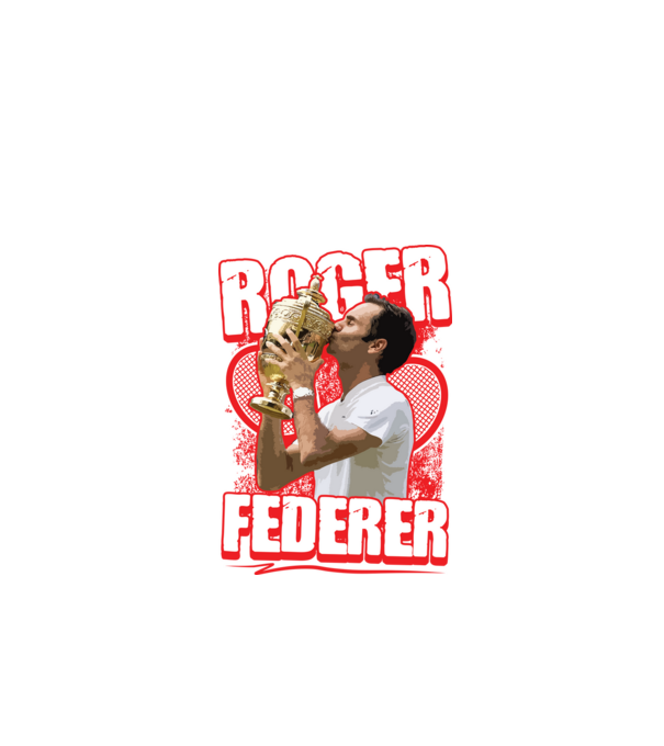 Roger Federer piros minta fehér pólón