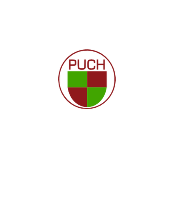 Puch minta fehér pólón