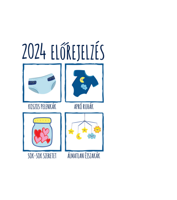 2024 előrejelzés minta fehér pólón