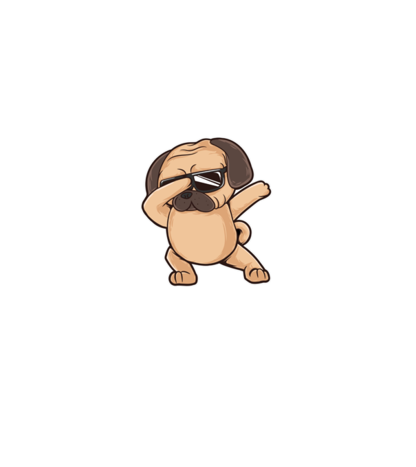 Mopsz DAB minta szürke pólón
