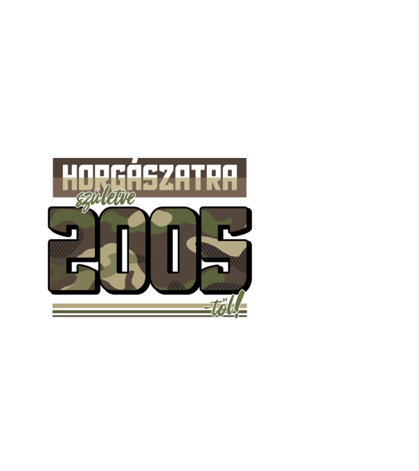 Horgászatra születve - 2005 minta fekete pólón
