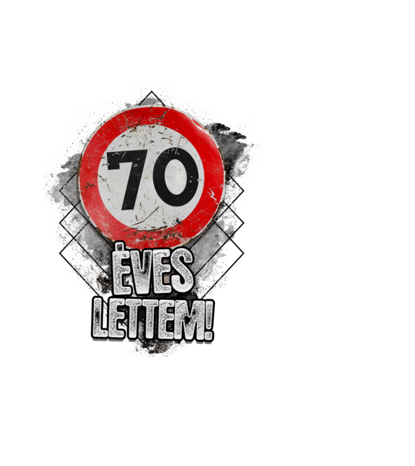 Speedlimit 70 éves fehérre minta világoskék pólón