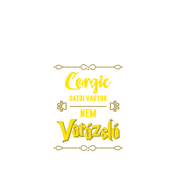 Gazdi vagyok nem varázsló artboard Corgie minta fekete pólón