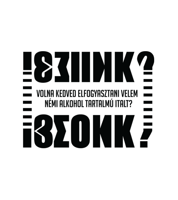 Rejtett üzenet Iszunk minta fehér pólón