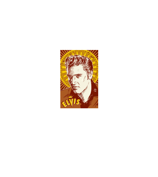 ELVIS a király minta fekete pólón