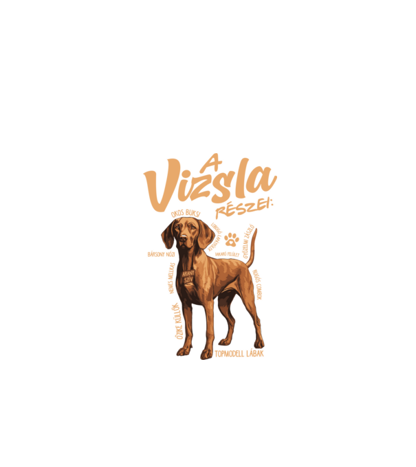 Vizsla részei minta fekete pólón