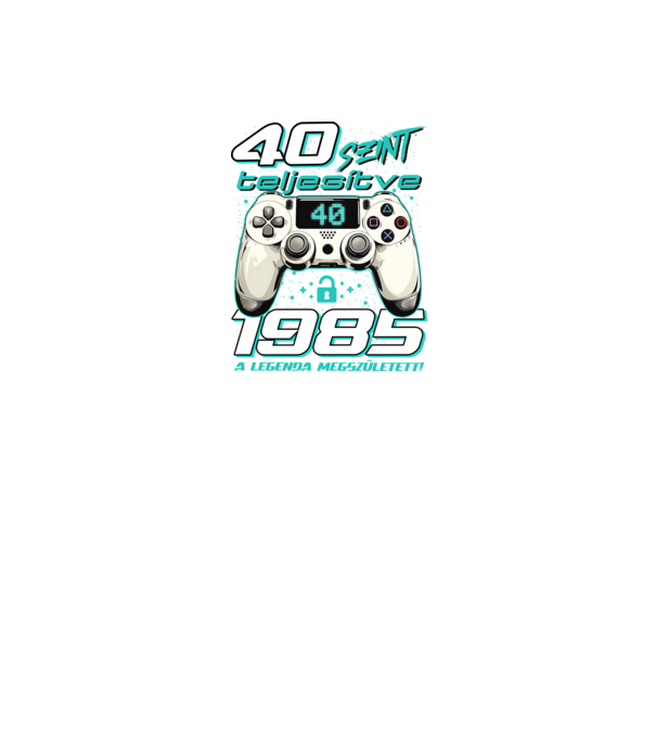 Gamer szülinap 40 éves minta fekete pólón
