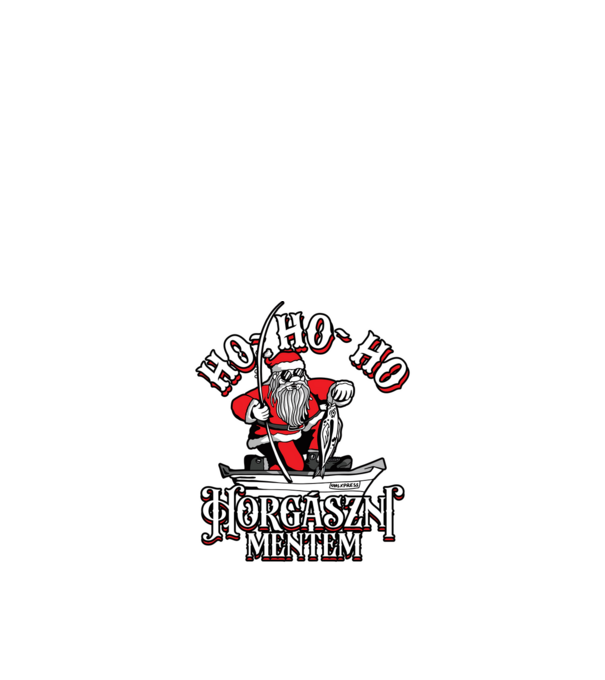 HoHoHo Horgászni mentem minta piros pólón