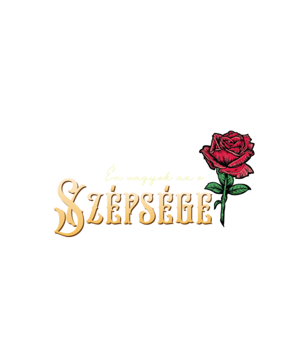Szépség és a szörnyeteg minta fekete pólón