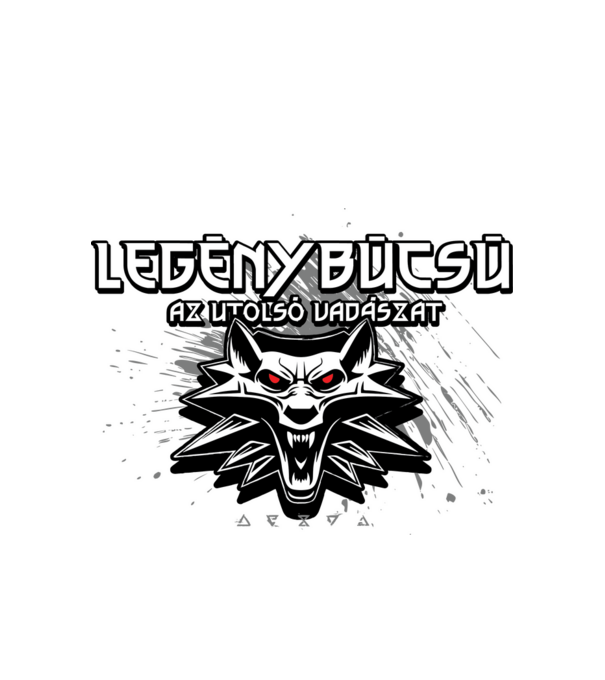 Witcher legénybúcsú minta fehér pólón