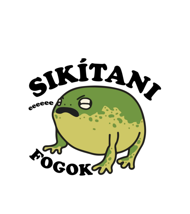Sikítós béka minta fehér pólón