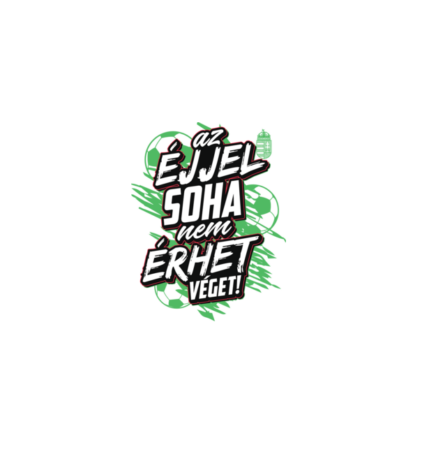 Az éjjel soha nem érhet véget labdák minta fehér pólón