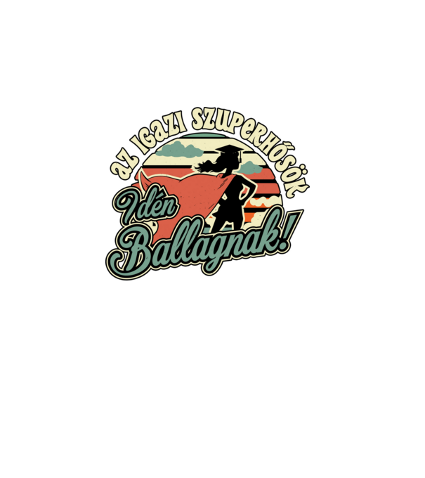 Szuperhős ballagó lány minta szürke pólón