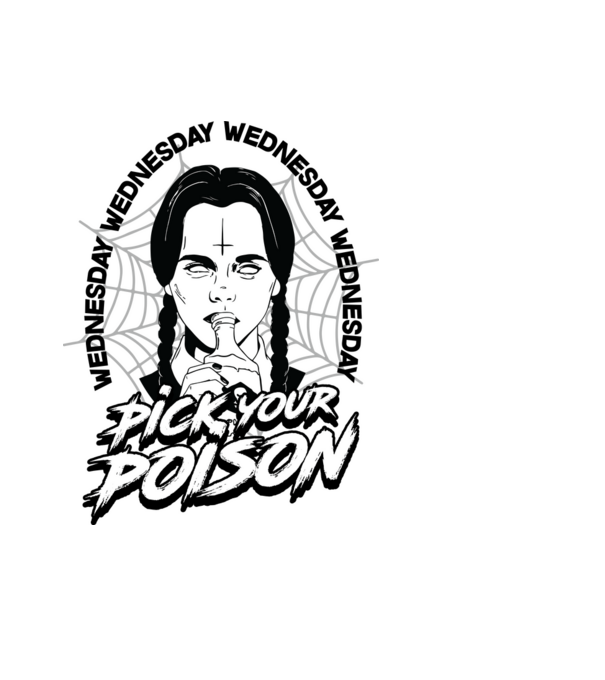WEDNESDAY Pick your poison minta világoskék pólón