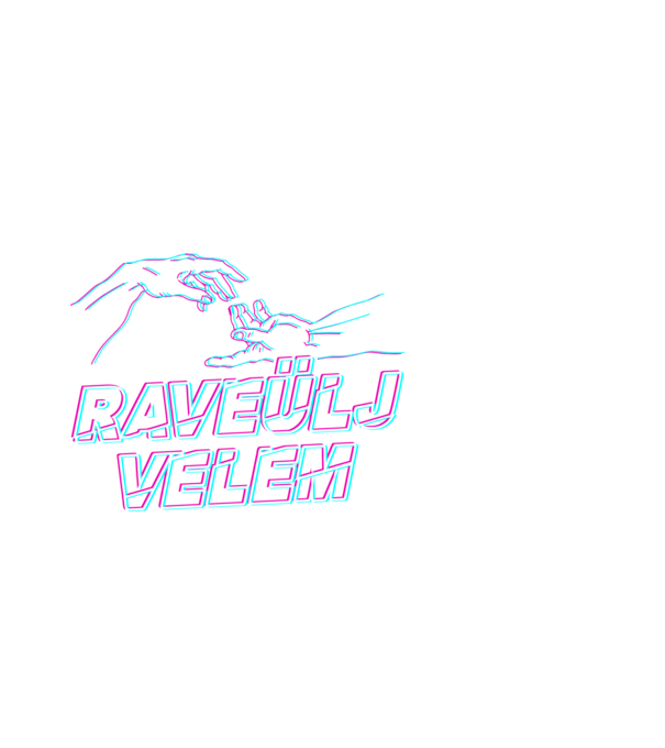 Raveülj velem 3D minta fehér pólón