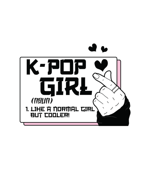 K-POP FANGIRL minta fehér pólón