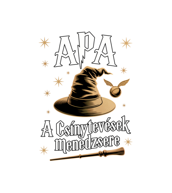 APA a Csínyek menedzsere minta fekete pólón