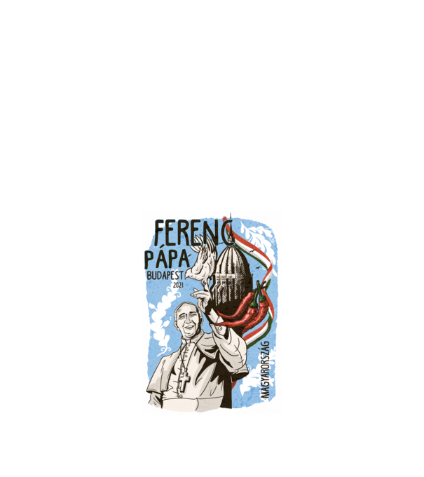 FERENC PÁPA HUNGARY minta fehér pólón