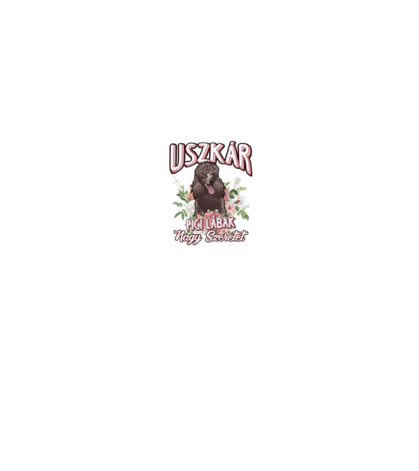 FLORAL DOGGO uszkár minta fehér/piros pólón