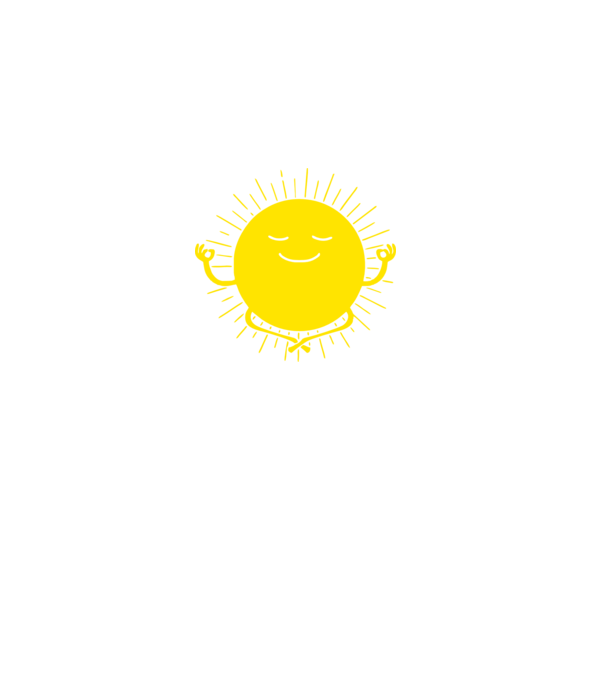 Meditáló nap minta fekete pólón