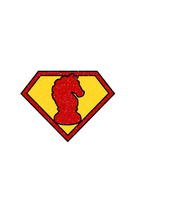 SuperChess Ló minta sötétkék pólón