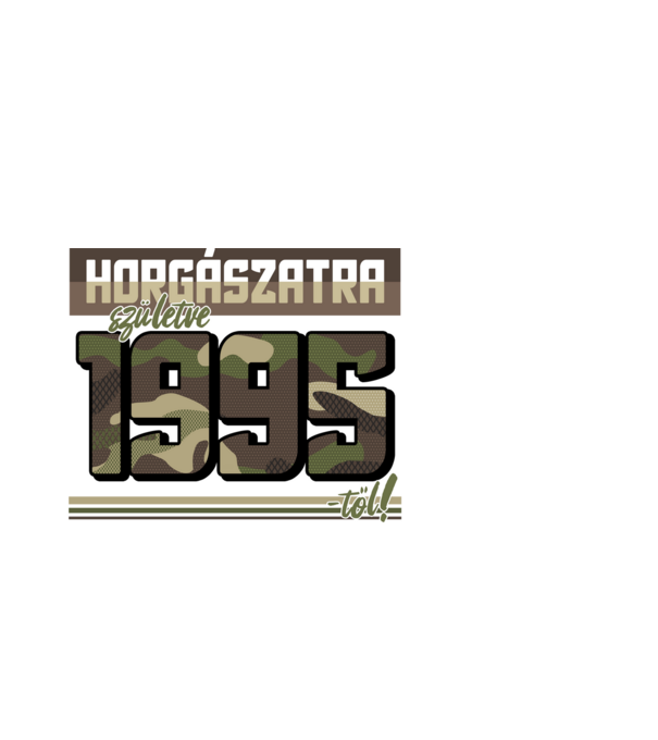 Horgászatra születve - 1995 minta fekete pólón