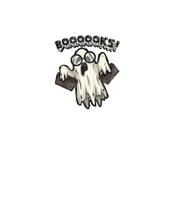 Spooky booookworm minta fekete pólón